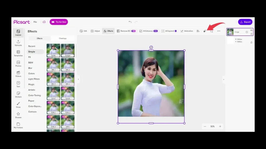 كيفية تعتيم خلفية أي صورة على بيكس آرت